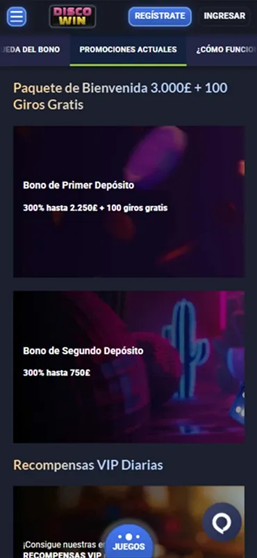 Disco Win Casino : Bonus de Premier Dépôt 300% jusqu'à 2.250€ + 100 tours gratuits