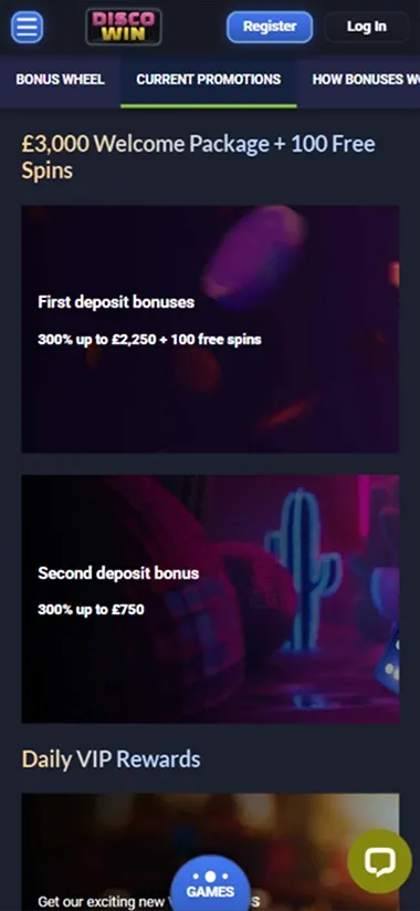 Disco Win Casino : forfait de bienvenue de 3 000 € + 100 tours gratuits