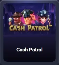 Titre du jeu Cash Patrol avec des policiers et un gangster