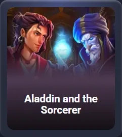 Aladdin et le sorcier avec une boule de lumière magique