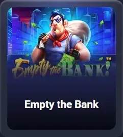 Le bandit du jeu "Empty the Bank" dérobe un sac d'argent devant une ville nocturne